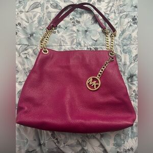 Michael Kors Fuchsia Leather Shoulder Bag